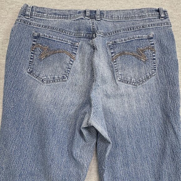 Gloria Vanderbilt Womens Amanda Jeans 18W Average Blue Straight Leg Pockets - Picture 4 of 14
